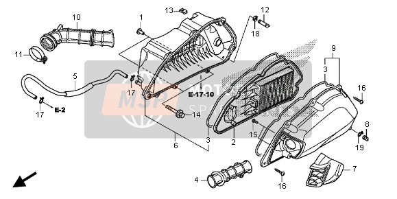 Honda SH125A 2013 Luchtfilter voor een 2013 Honda SH125A